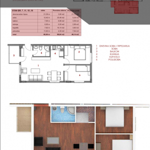 Dvosobni stan 49m2